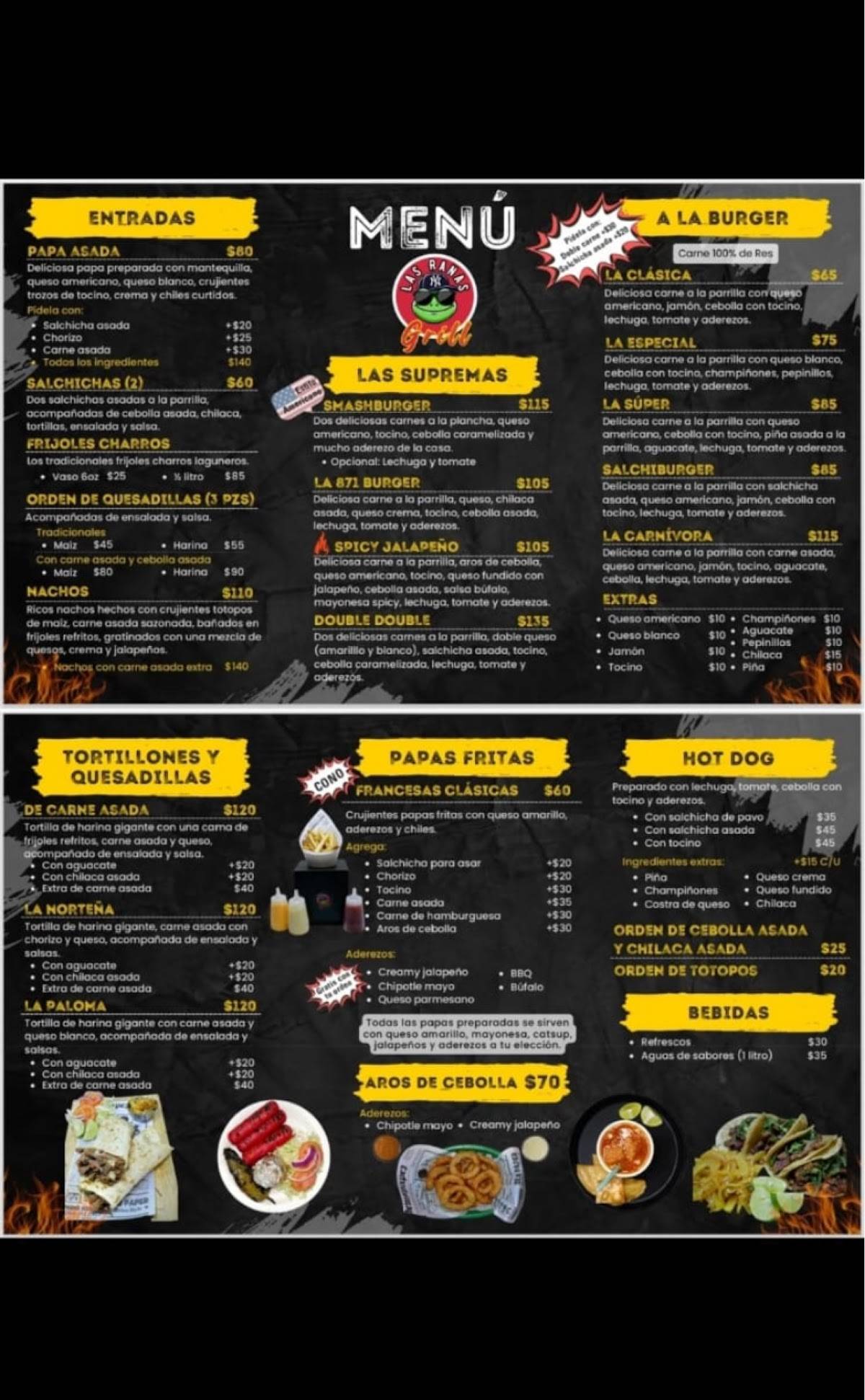 Las Ranas Grill меню