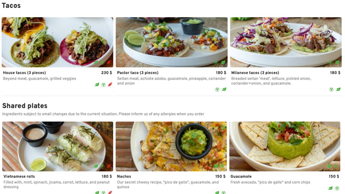Laylo Tulum Vegan Lounge меню