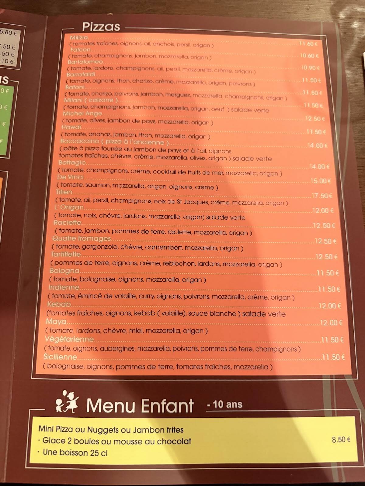 L'Origan Pizzeria à Le Rheu меню