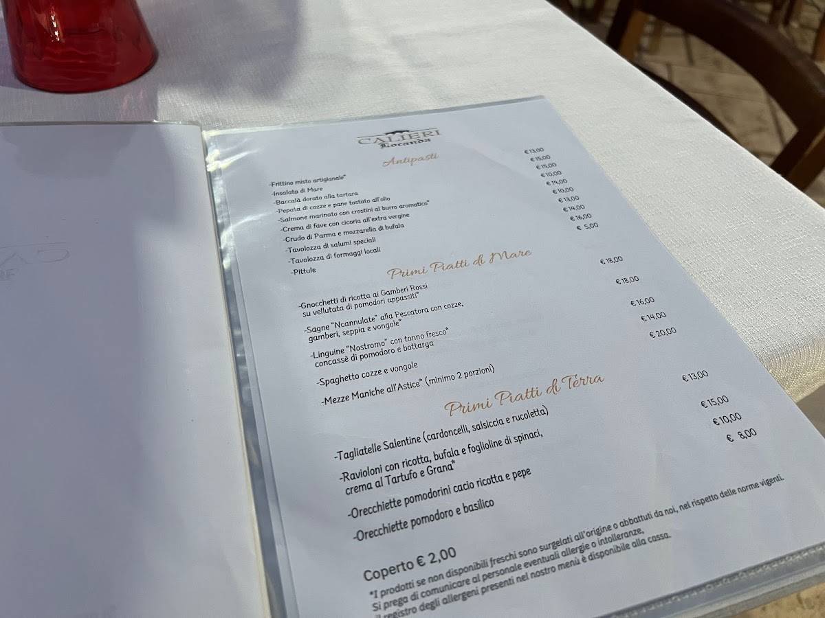 Locanda Calieri меню