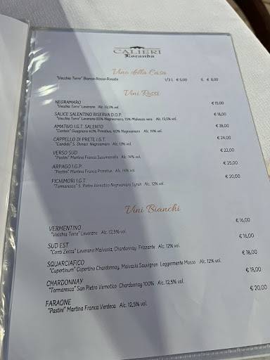 Locanda Calieri меню