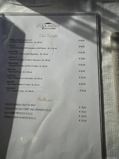 Locanda Calieri меню
