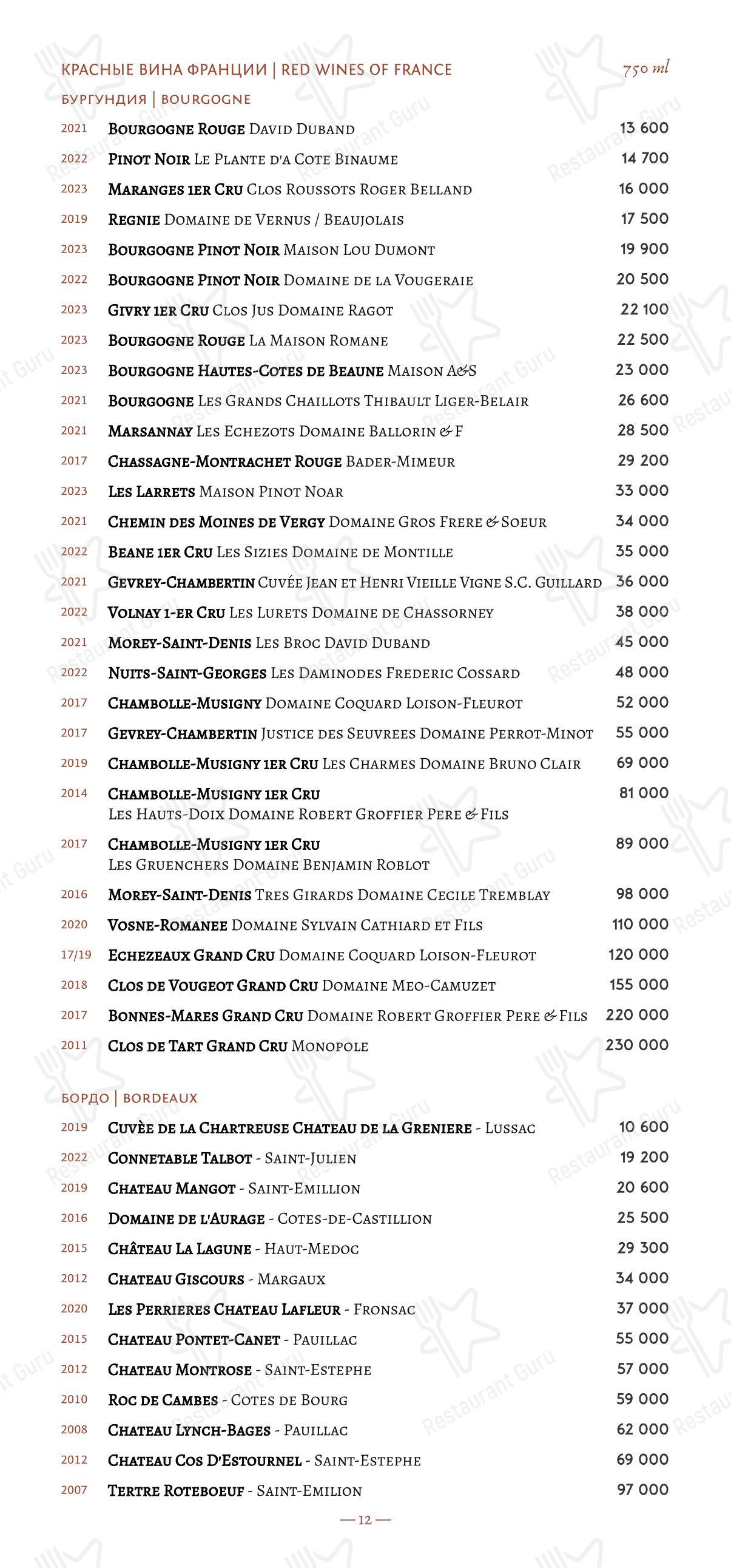 Меню ресторана Loro - Catering Menu