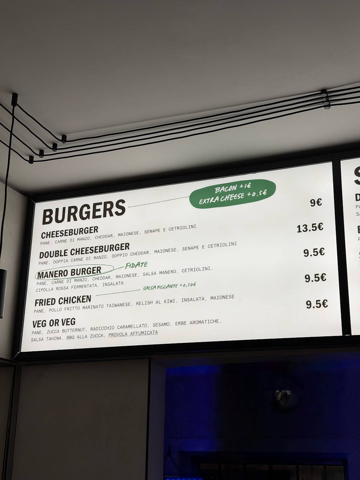 MANERO BURGERS меню