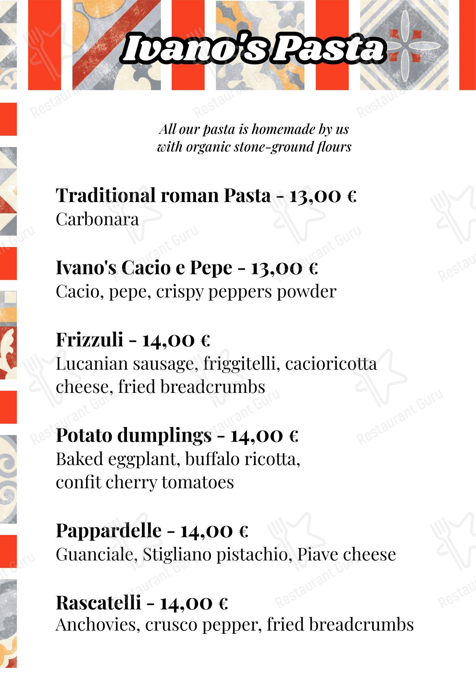 Меню ресторана MANGIO la cucina come a casa - 菜单