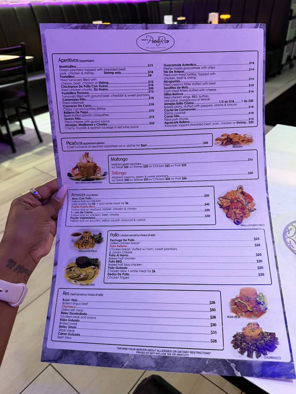 Made in Puerto Rico Latin Cuisine меню