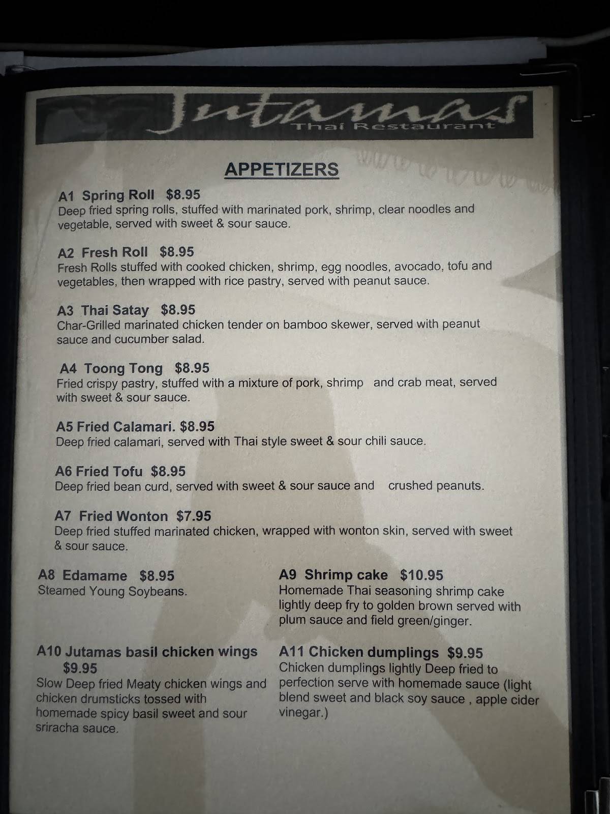 Jutamas Thai restaurant Ridgeland меню