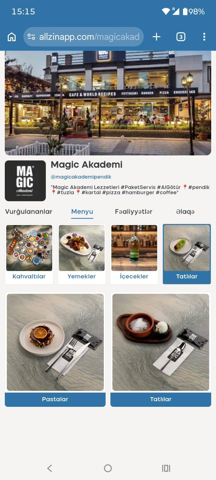 Magic Akademi Pizza меню