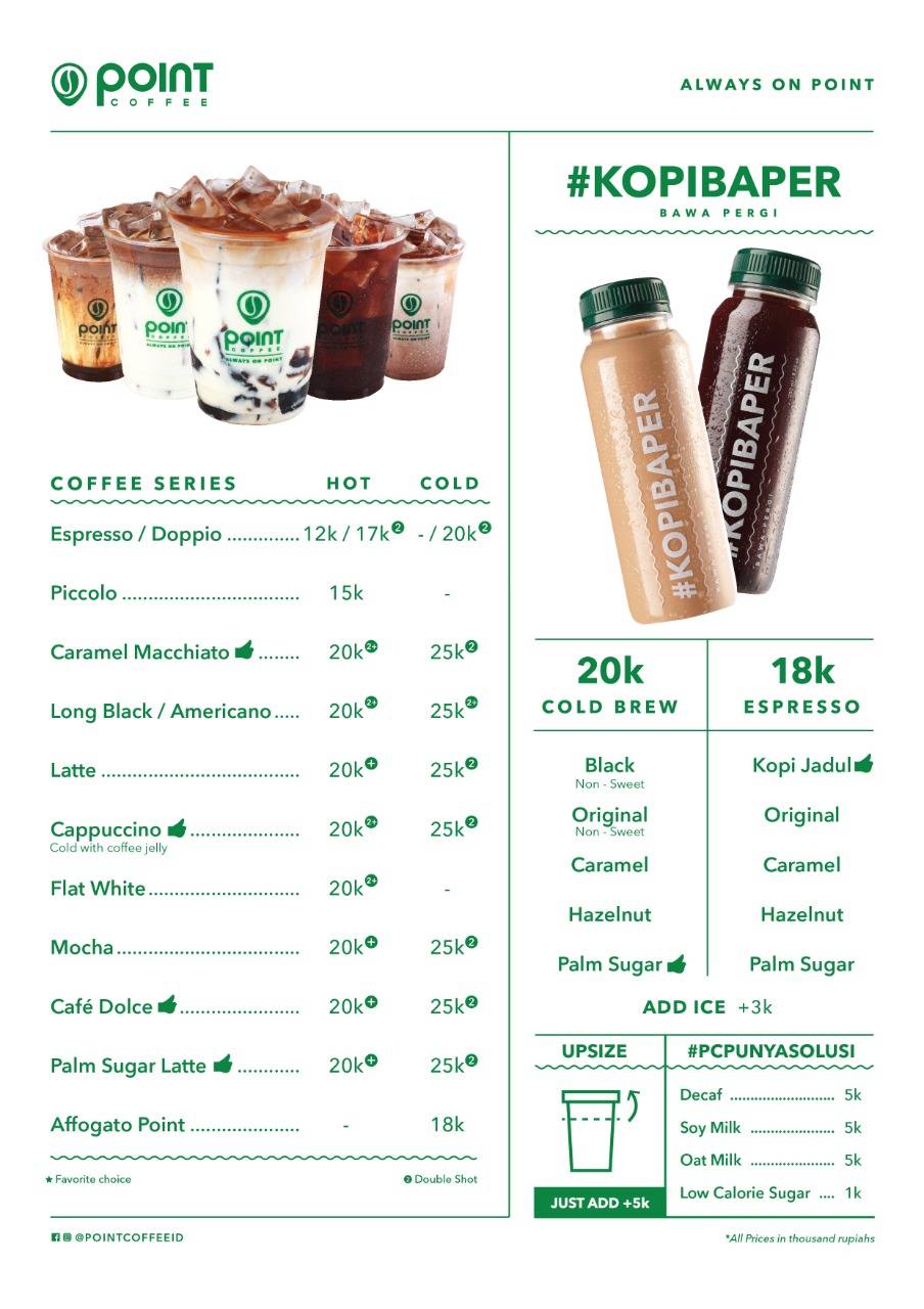 POINT COFFEE меню