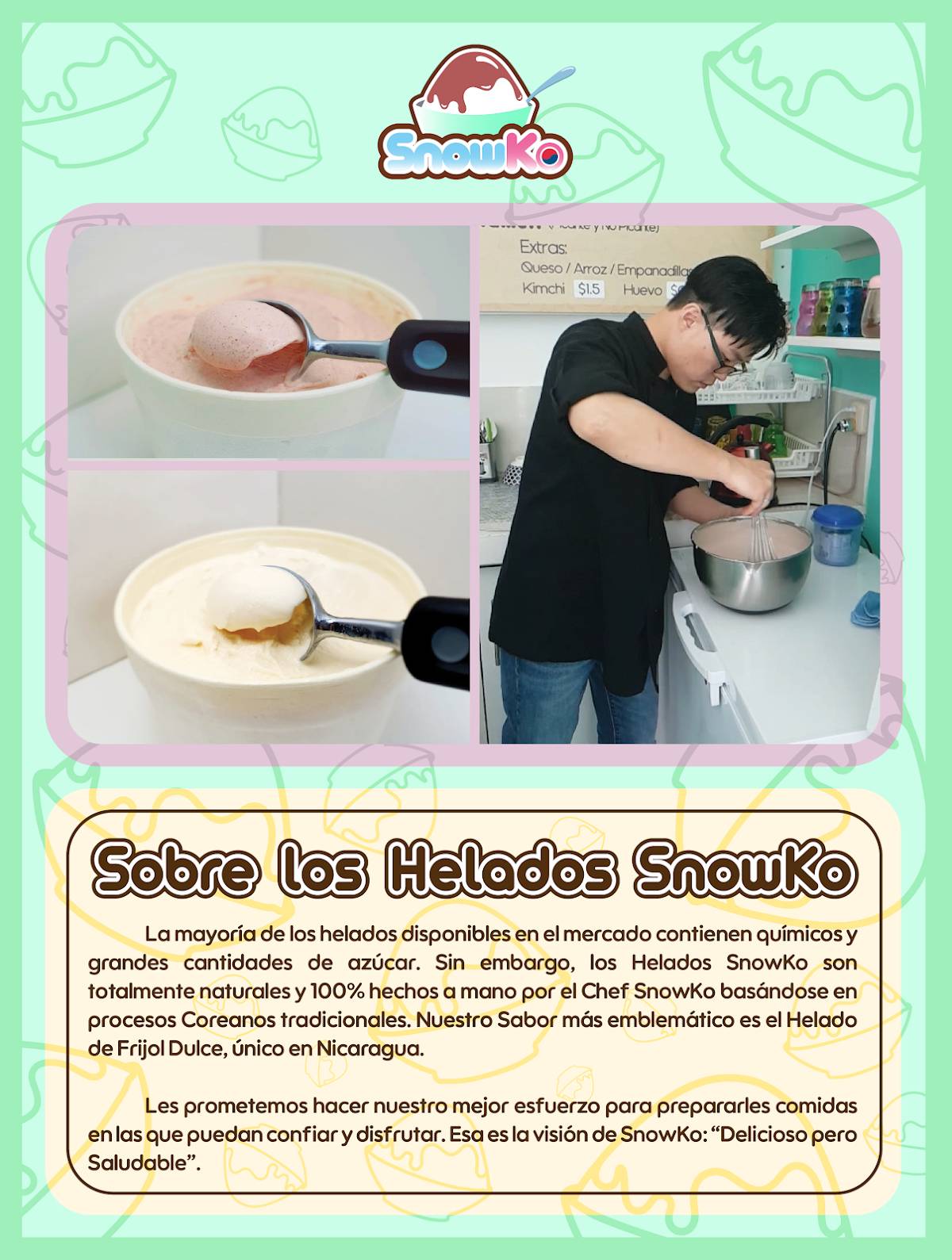 Snowko Raspados меню