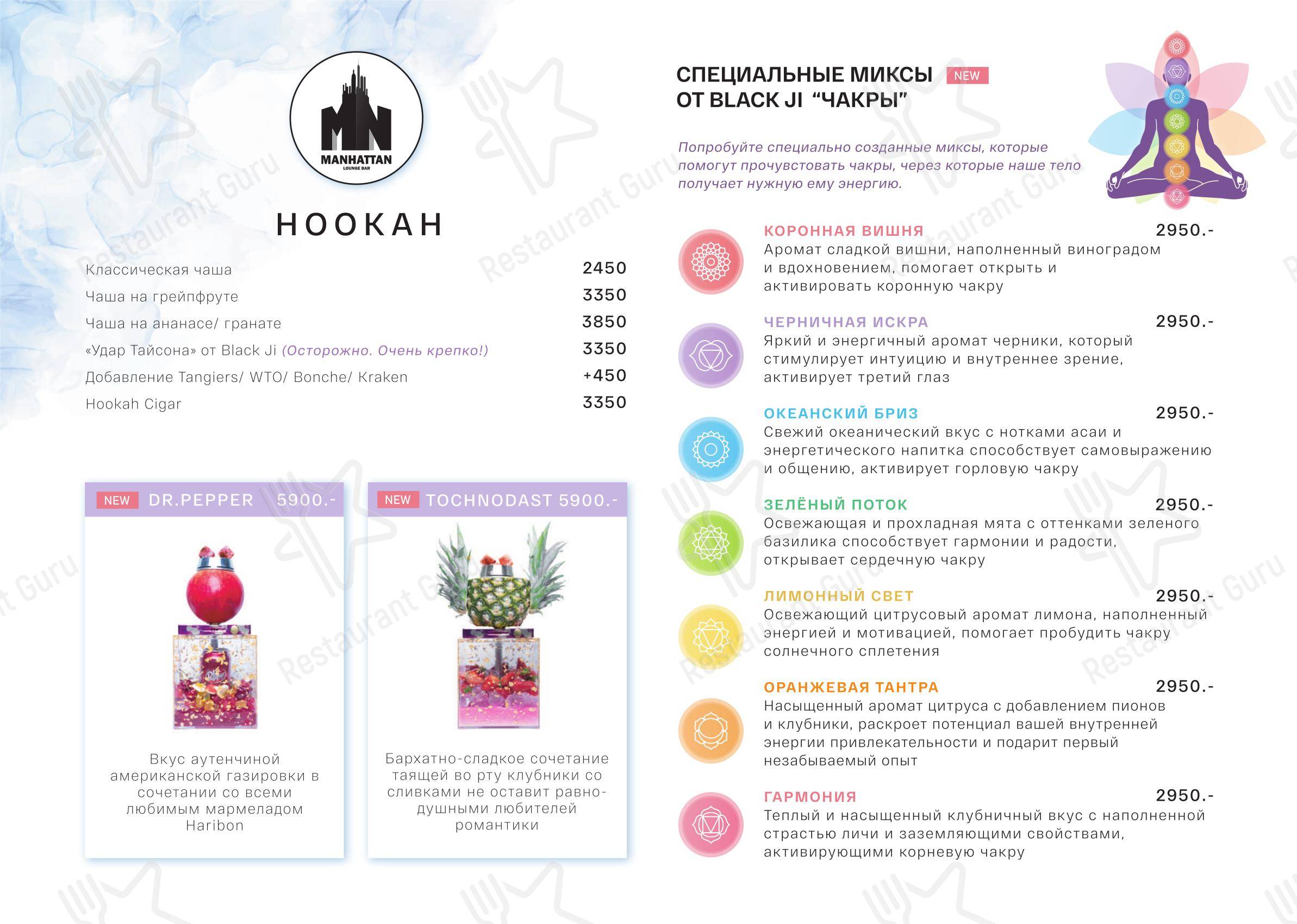 Manhattan Lounge Веранда в Москве - Меню