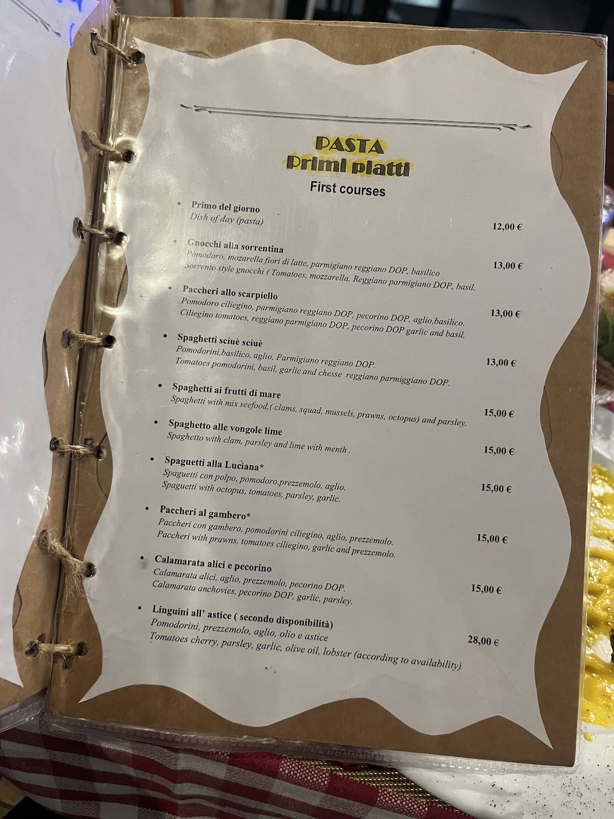 Mareducato меню