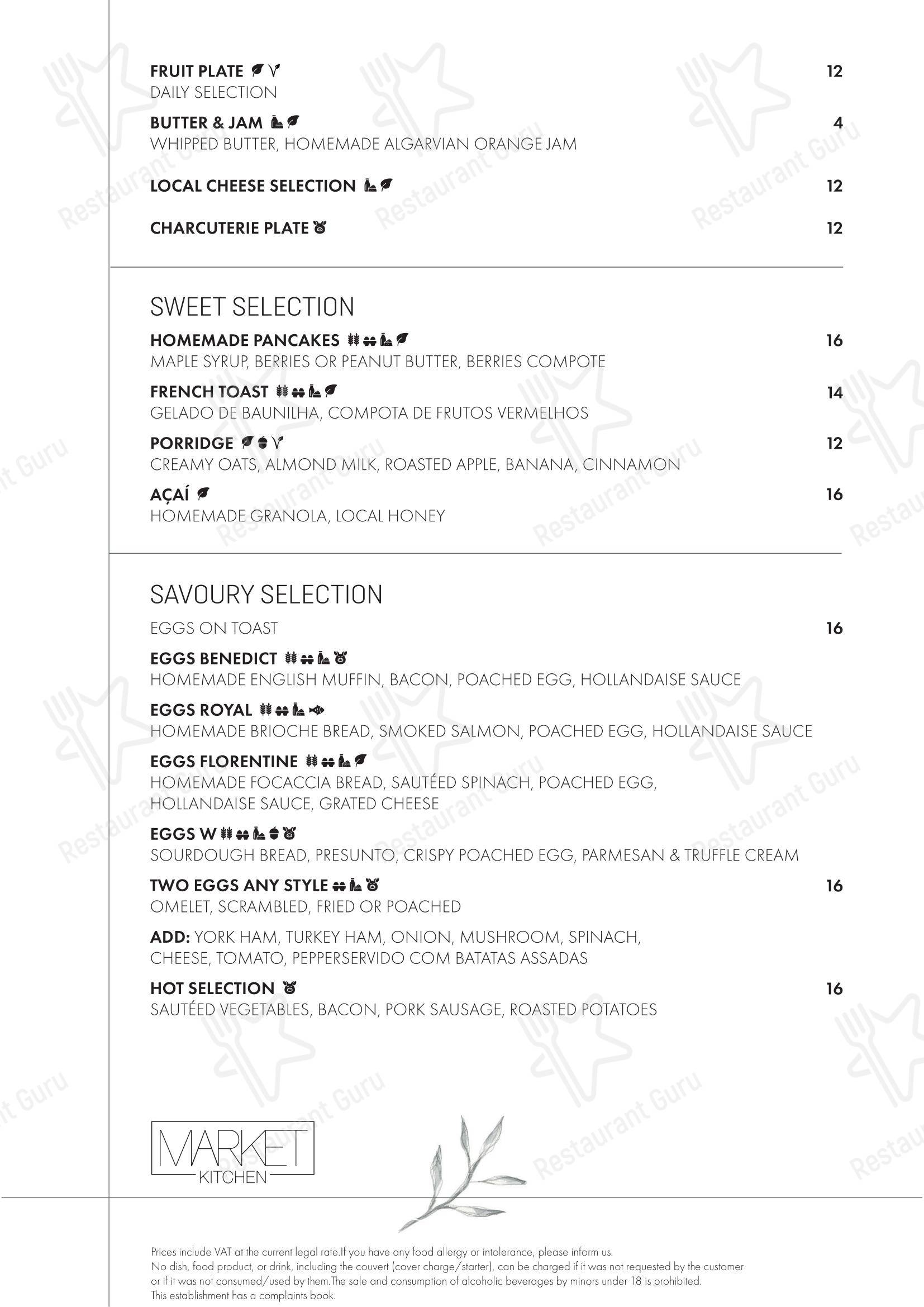 Меню ресторана Market Kitchen Algarve - Детское