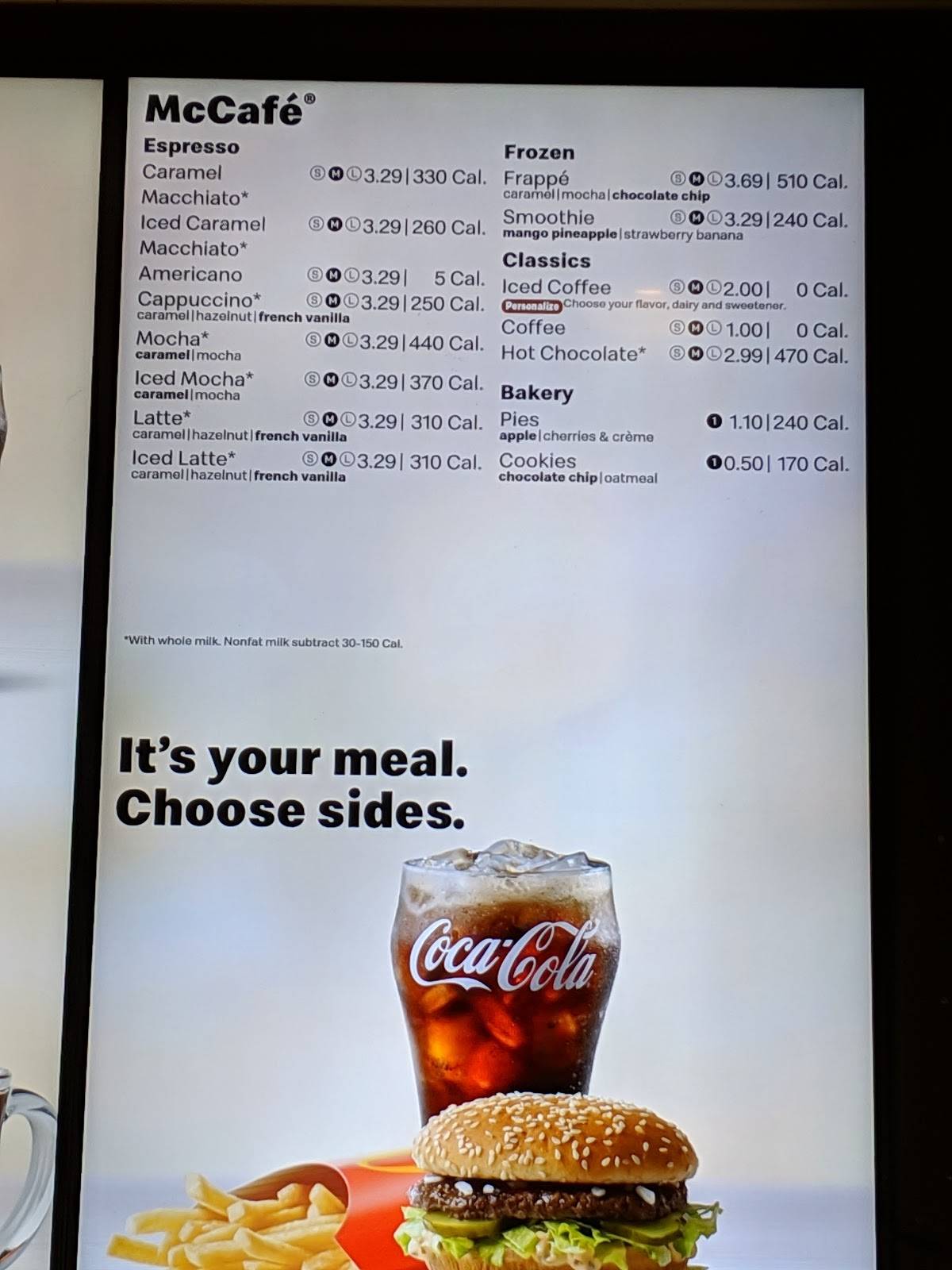 McDonald's меню
