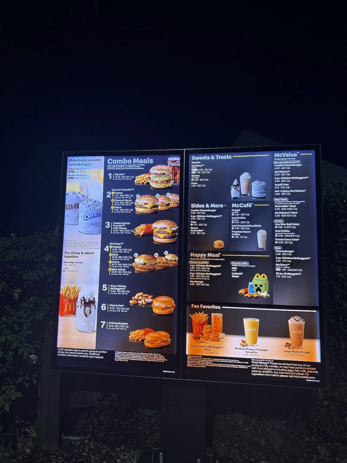 McDonald's меню