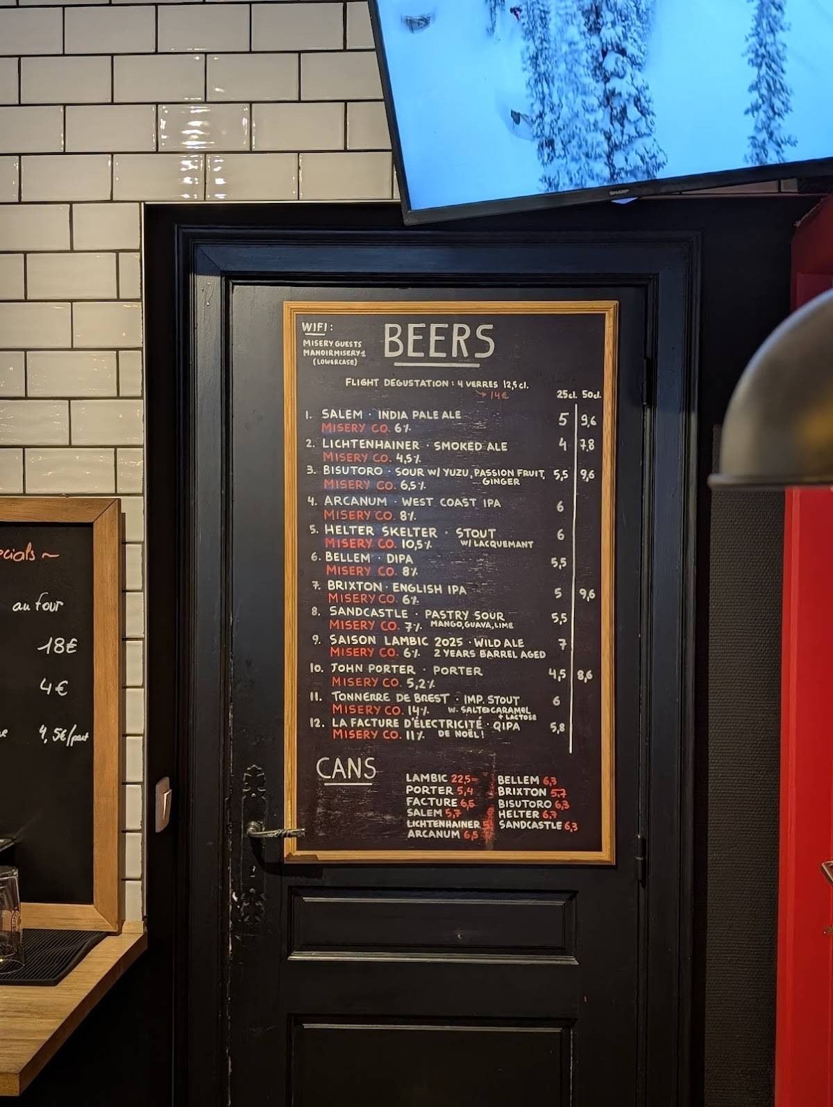 Misery Beer Co. меню