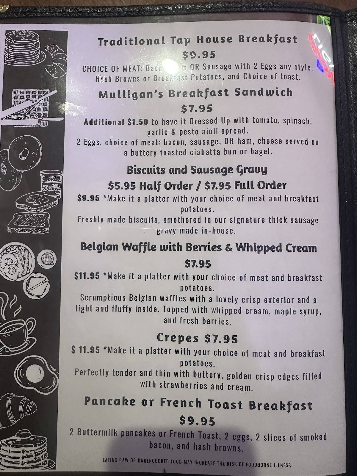 Mulligan’s Tap House меню