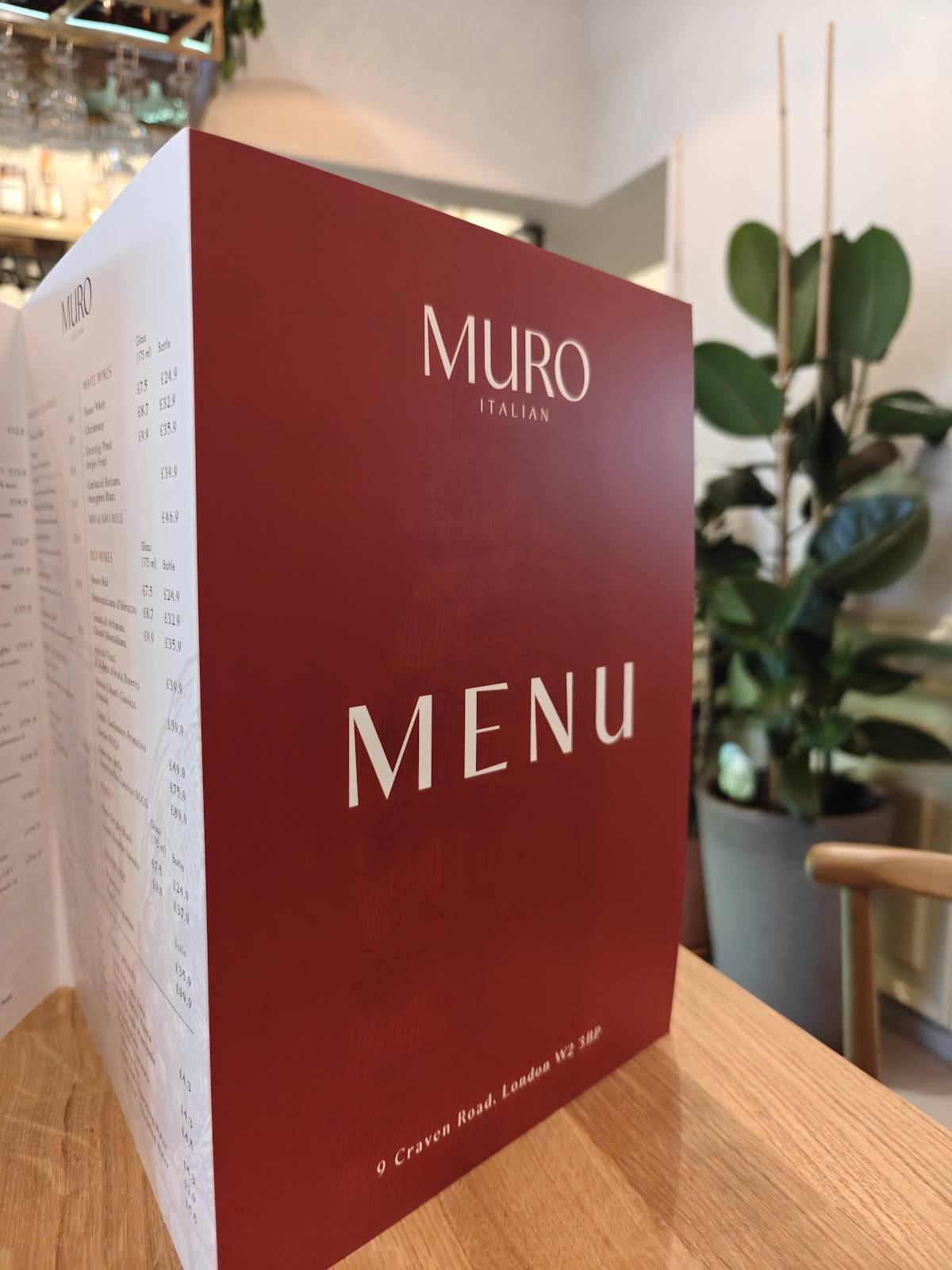 Muro Italian меню