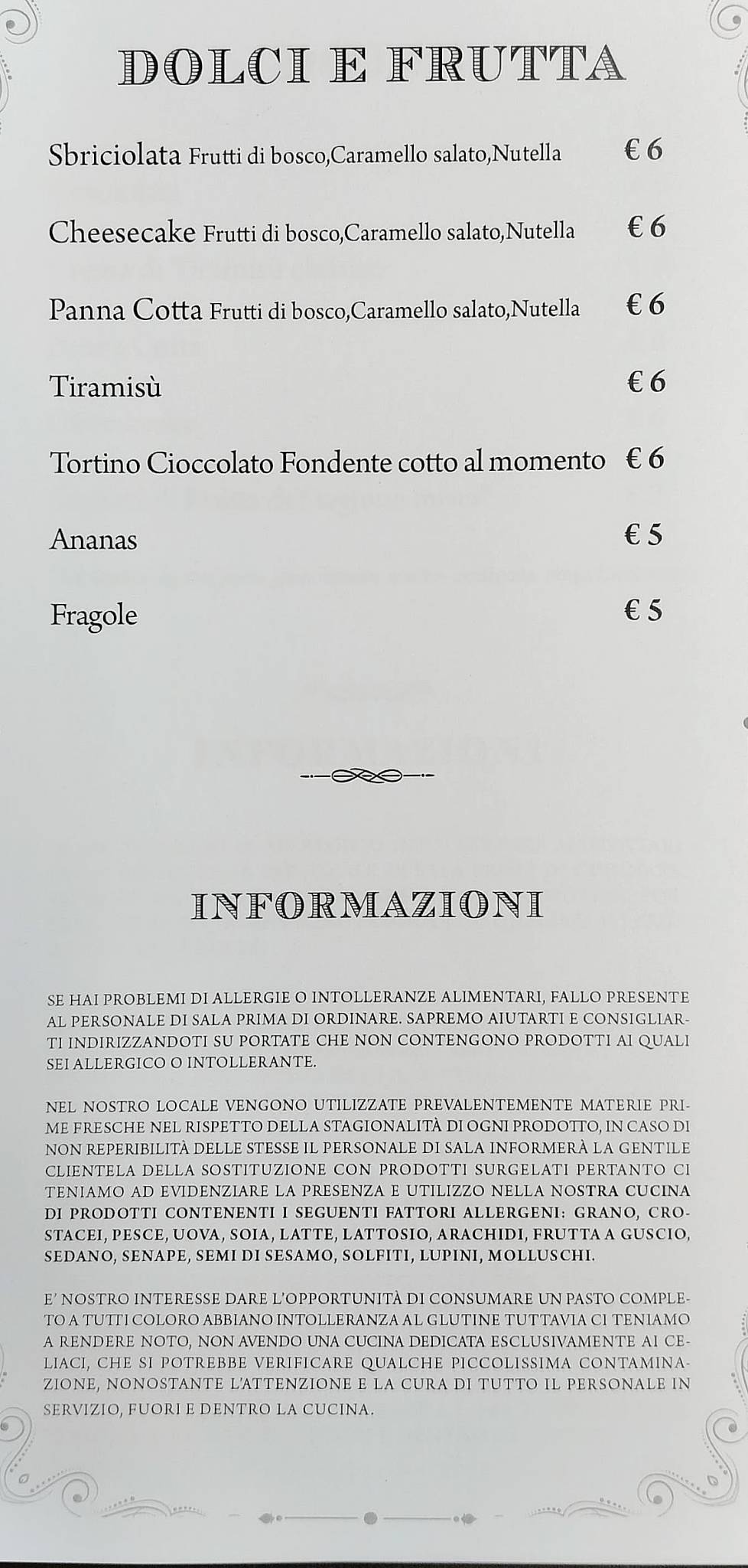 Ristorante Civico 13 меню
