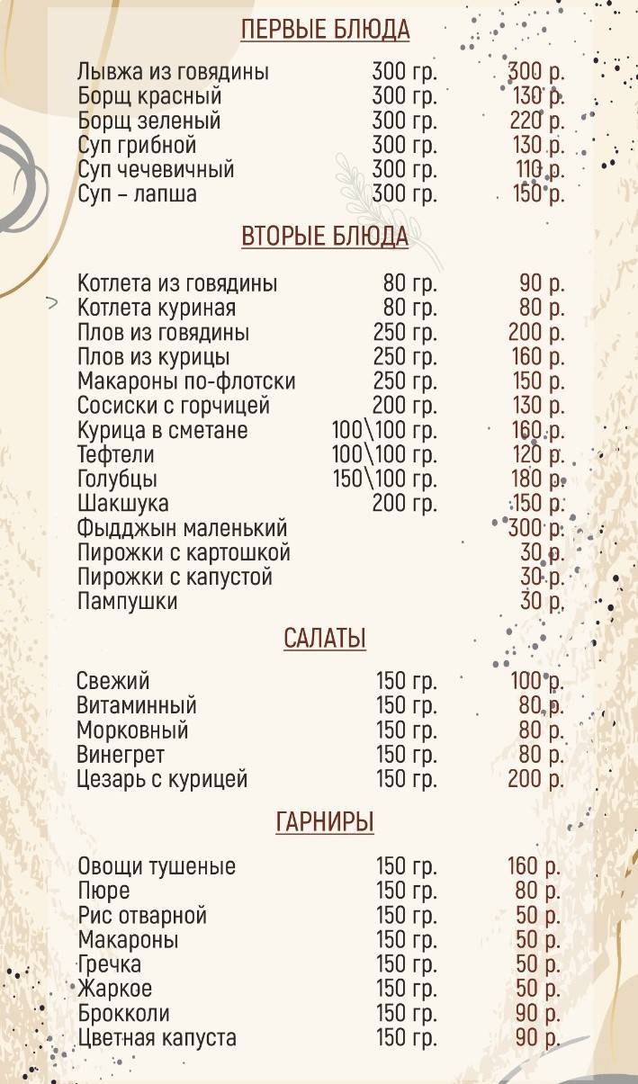 Ницца меню