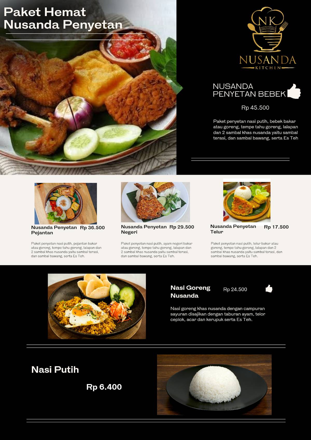 Nusanda Kitchen меню