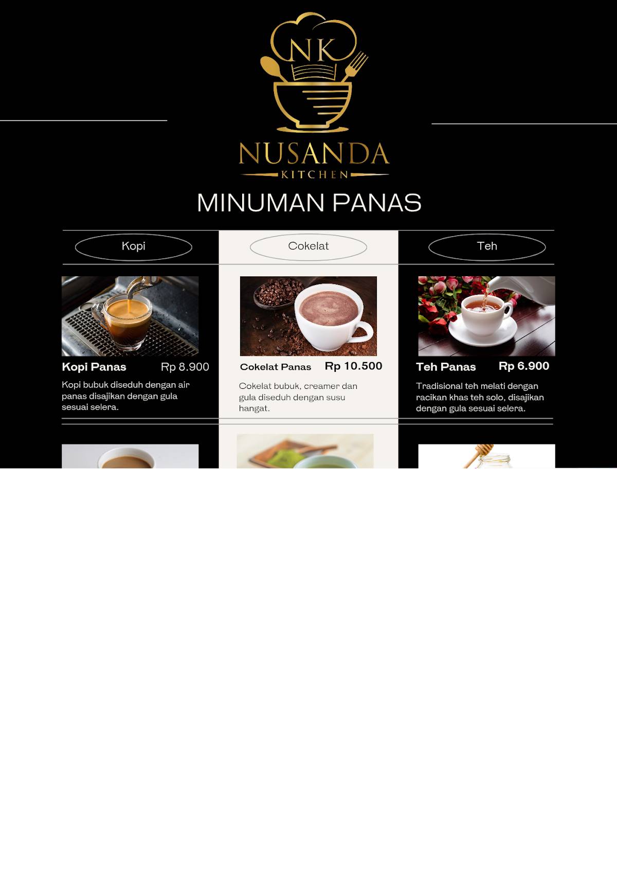 Nusanda Kitchen меню