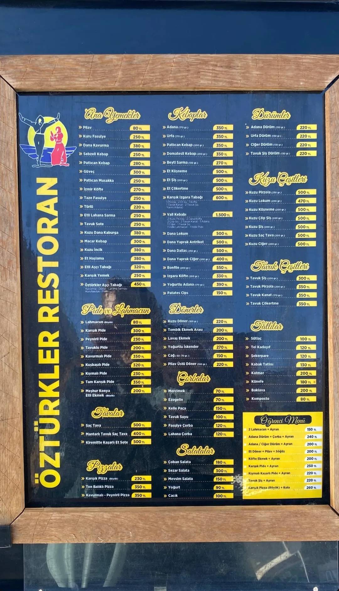 ÖZTÜRKLER RESTORAN меню