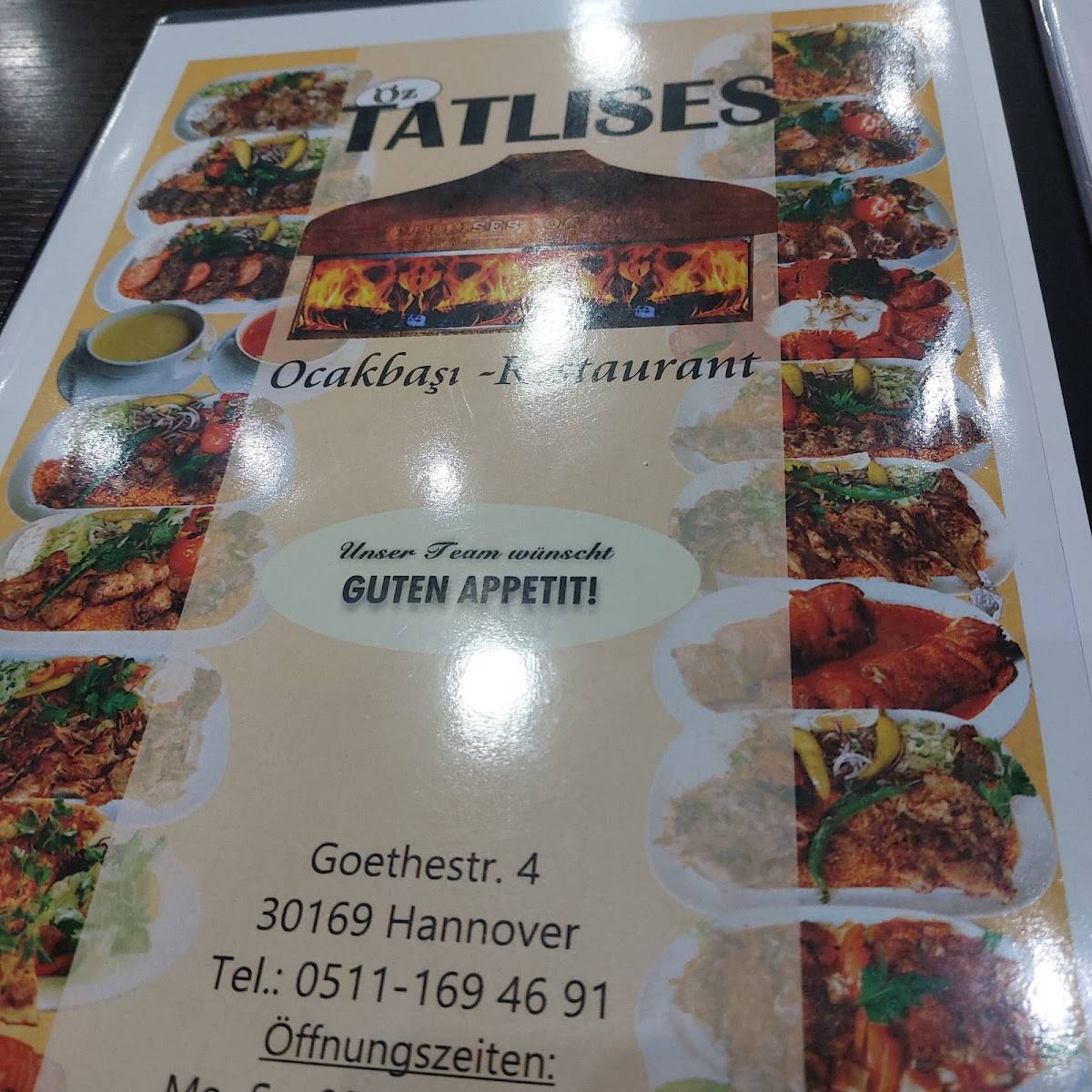 Öz Tatlises меню