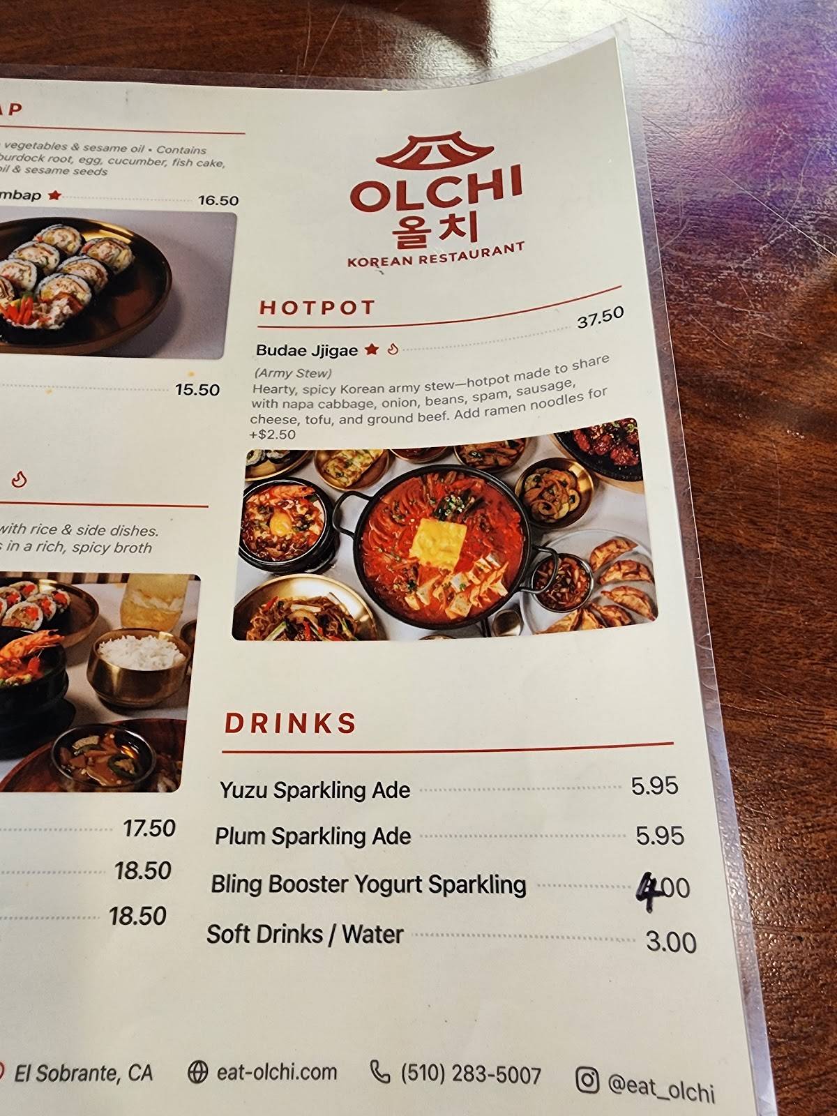 Olchi Korean Cuisine меню