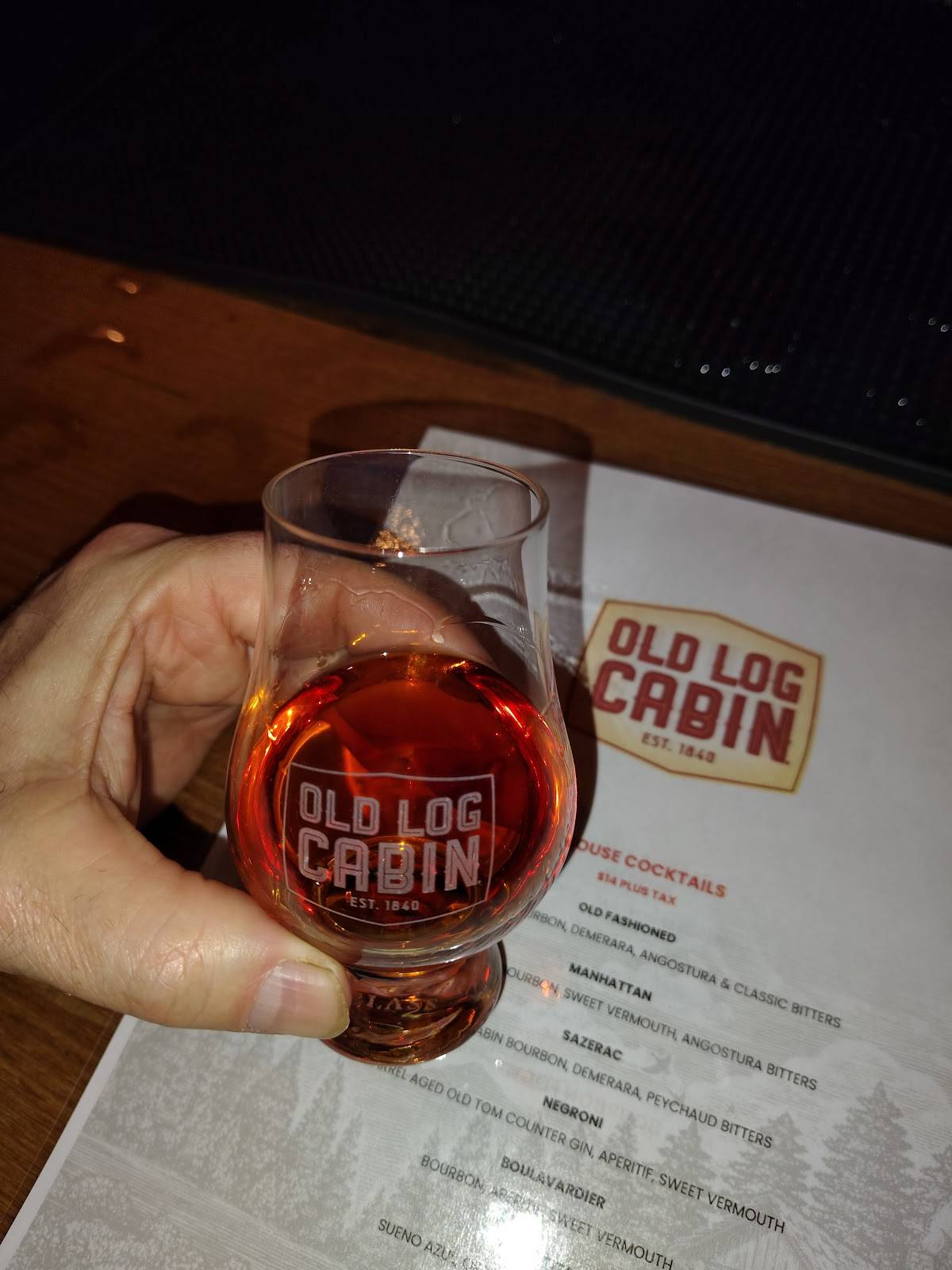 Old Log Cabin Distillery меню
