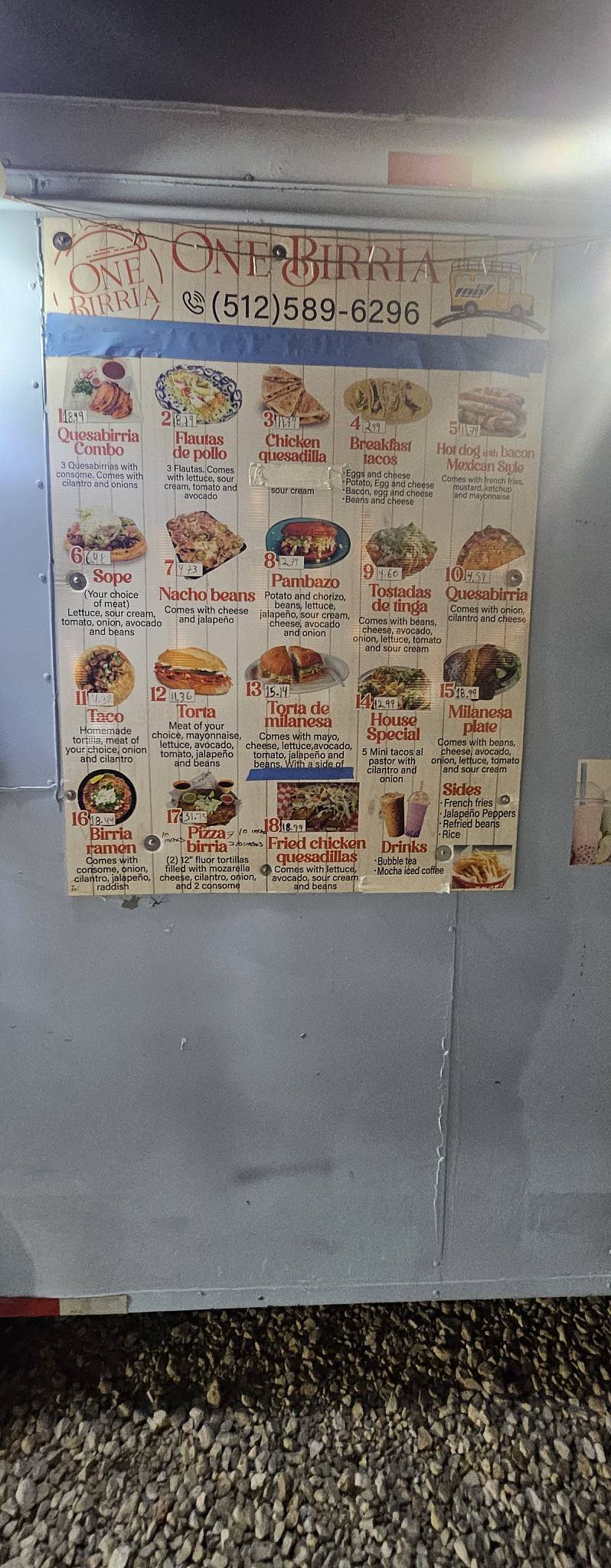 One birria меню