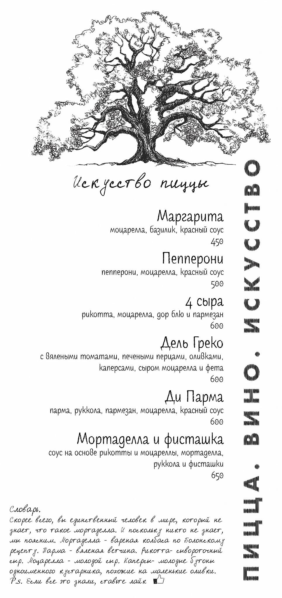 Особняк Залы Зодчих меню