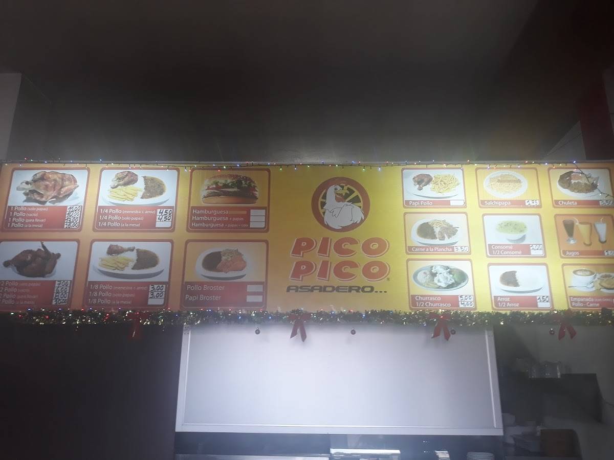 PICO PICO ASADERO меню