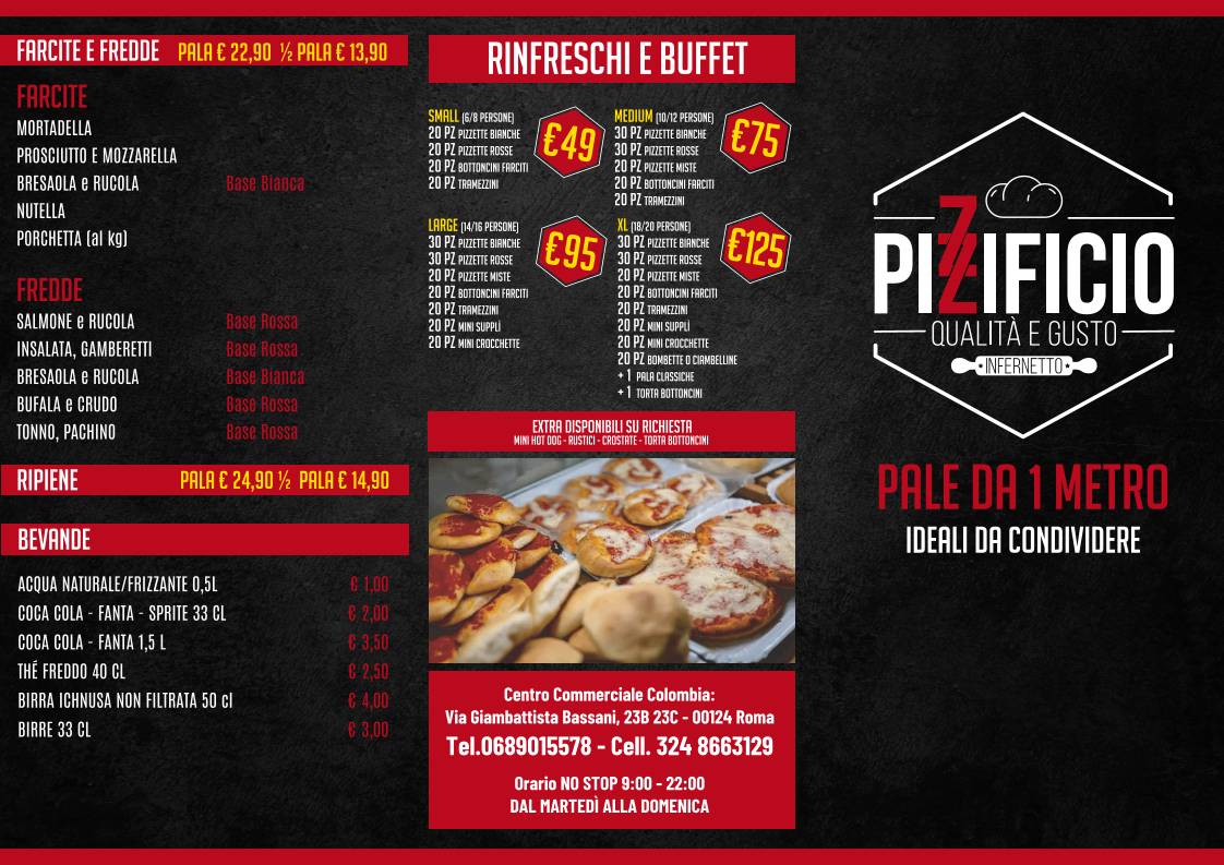 PIZZIFICIO меню