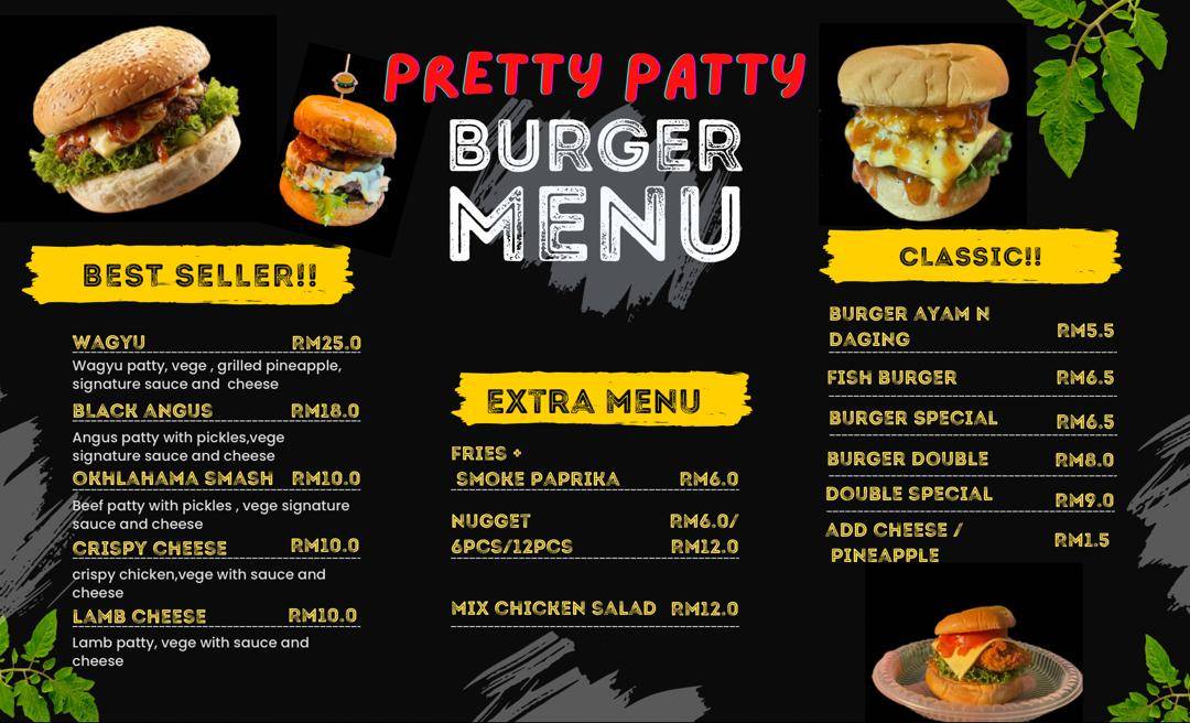 PRETTY PATTY BURGER меню