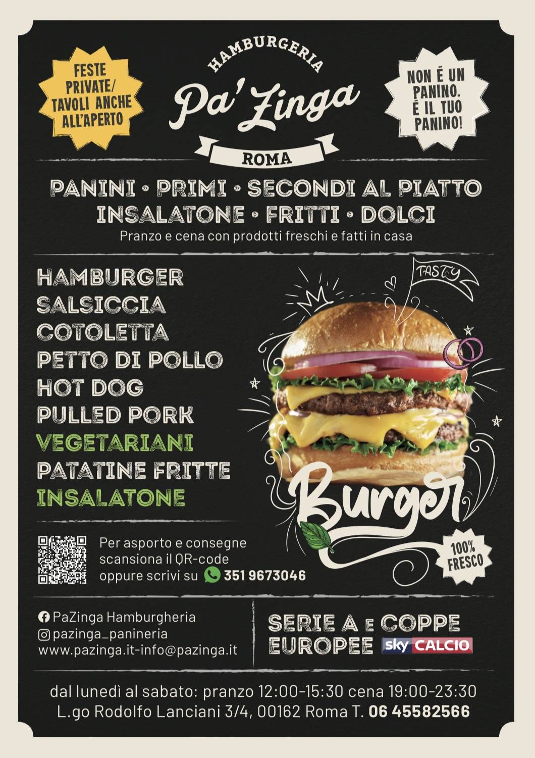 Pa'Zinga Hamburgeria меню