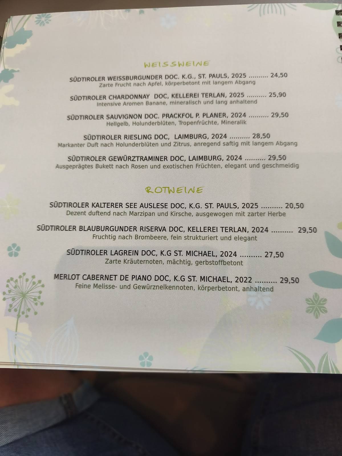 Palmencafé меню