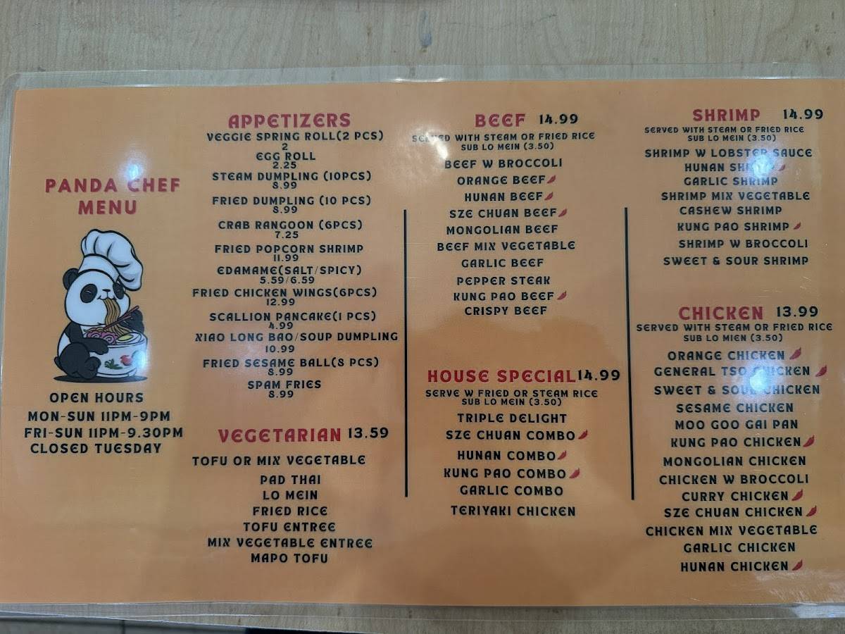 Panda Chef (Sachse) меню