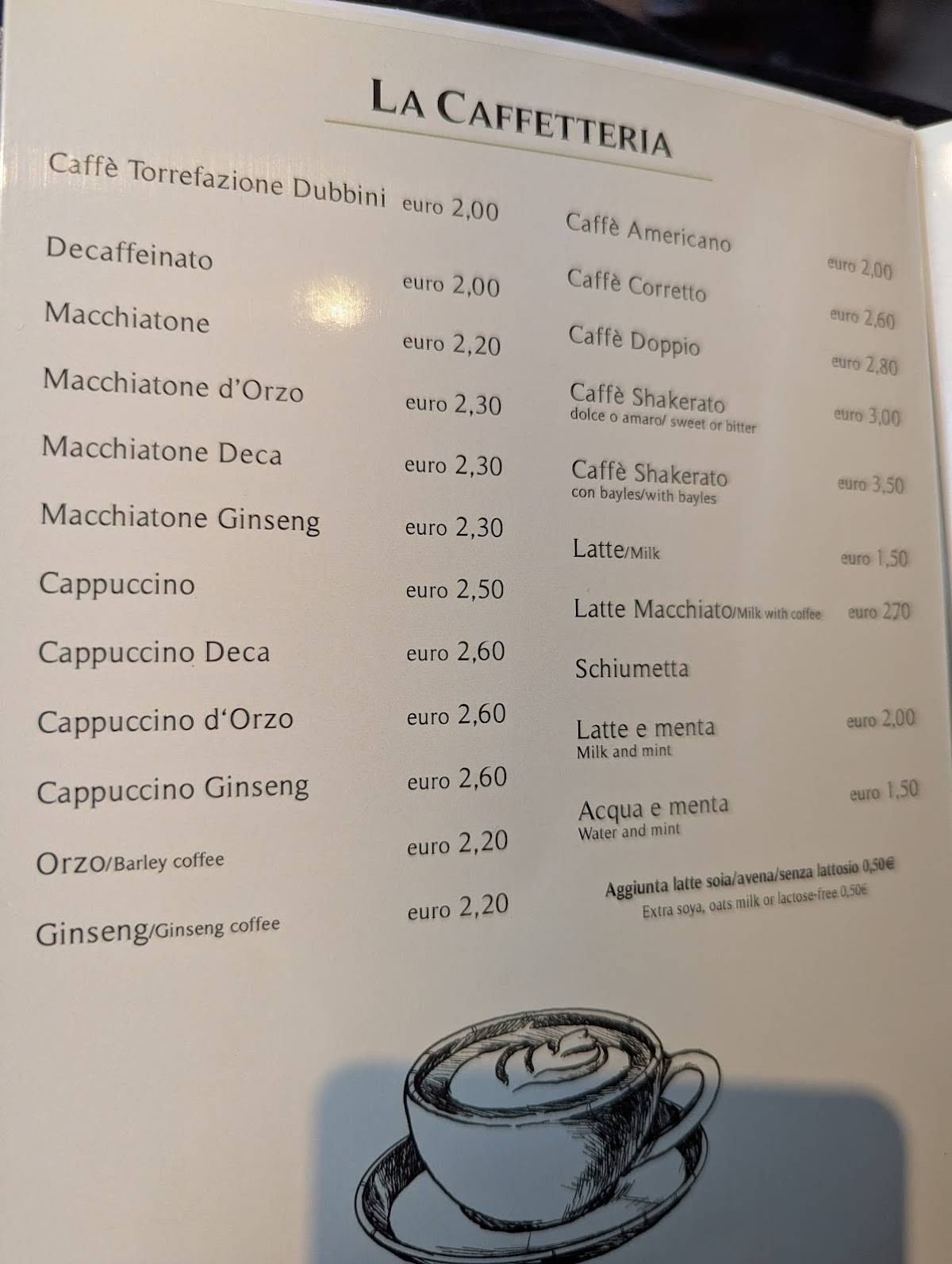 Pasticceria Borsari Caffè Borsa меню