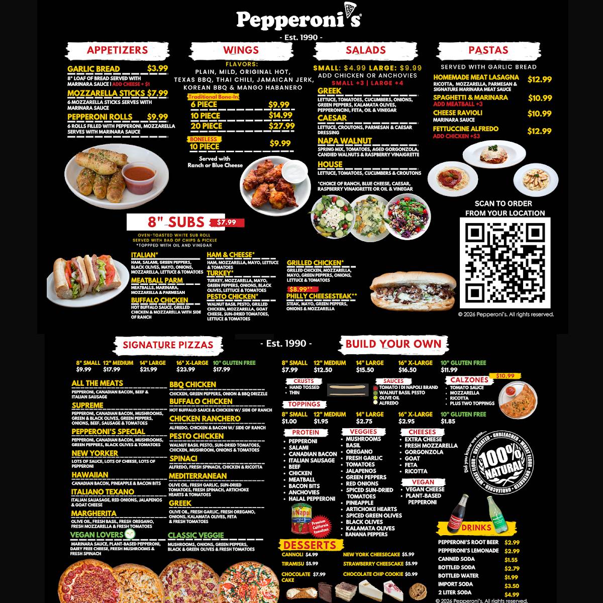 Pepperoni's Pizza - Firethorne меню