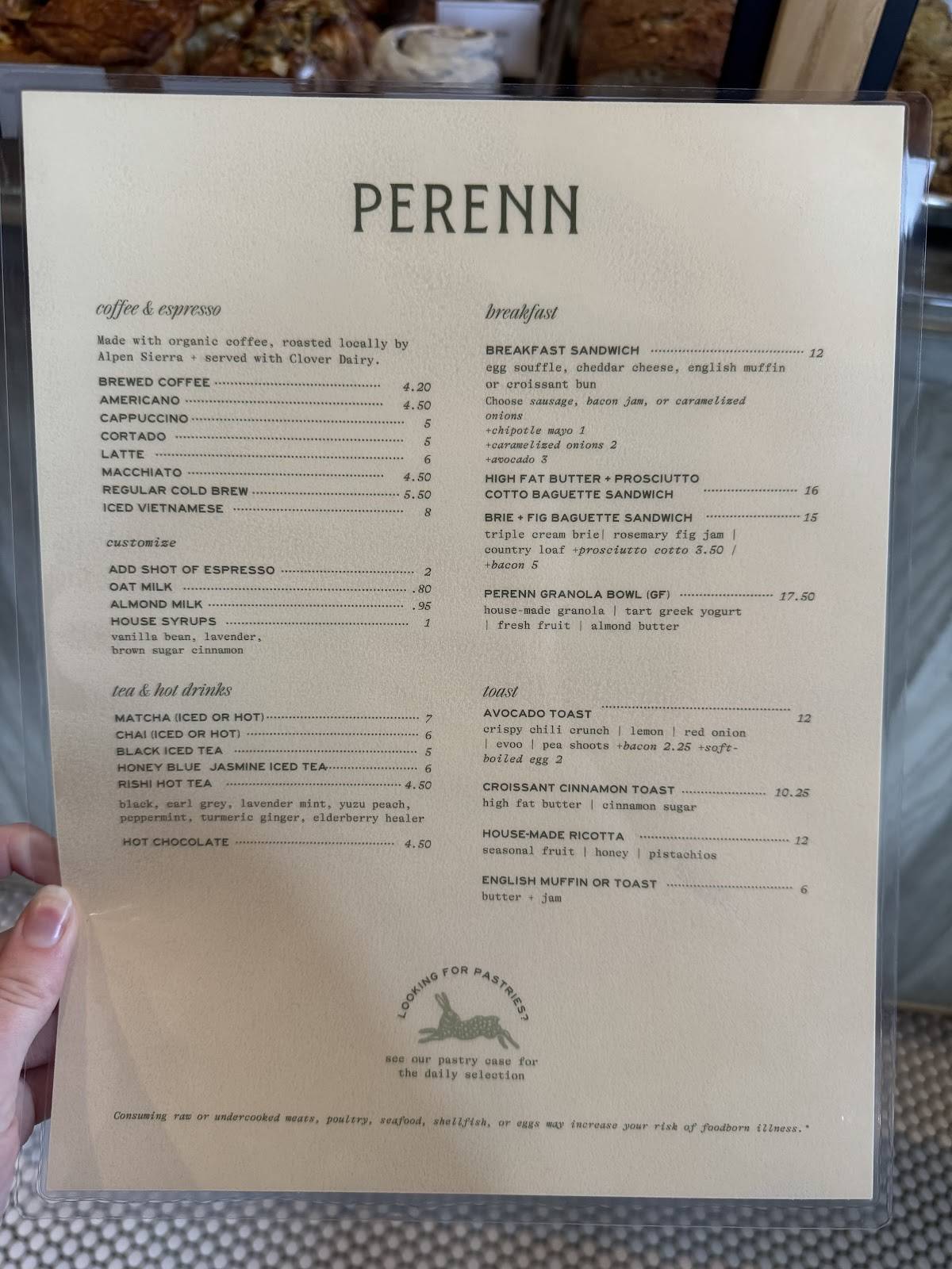 Perenn Midtown меню