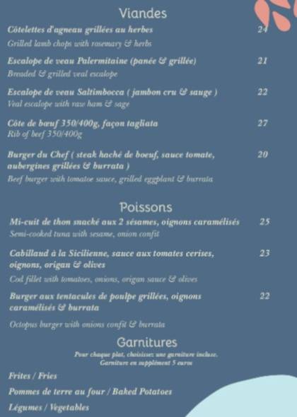 Perla Restaurant меню