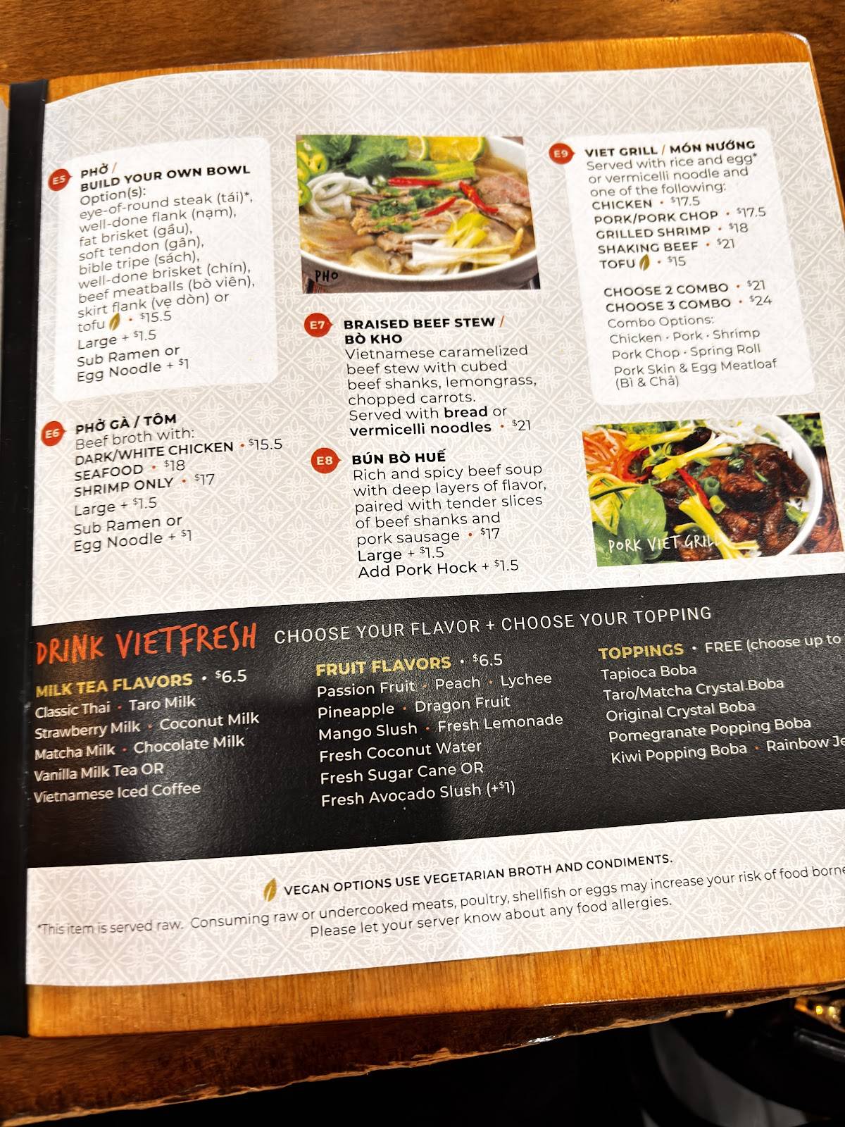 Pho VietFresh меню