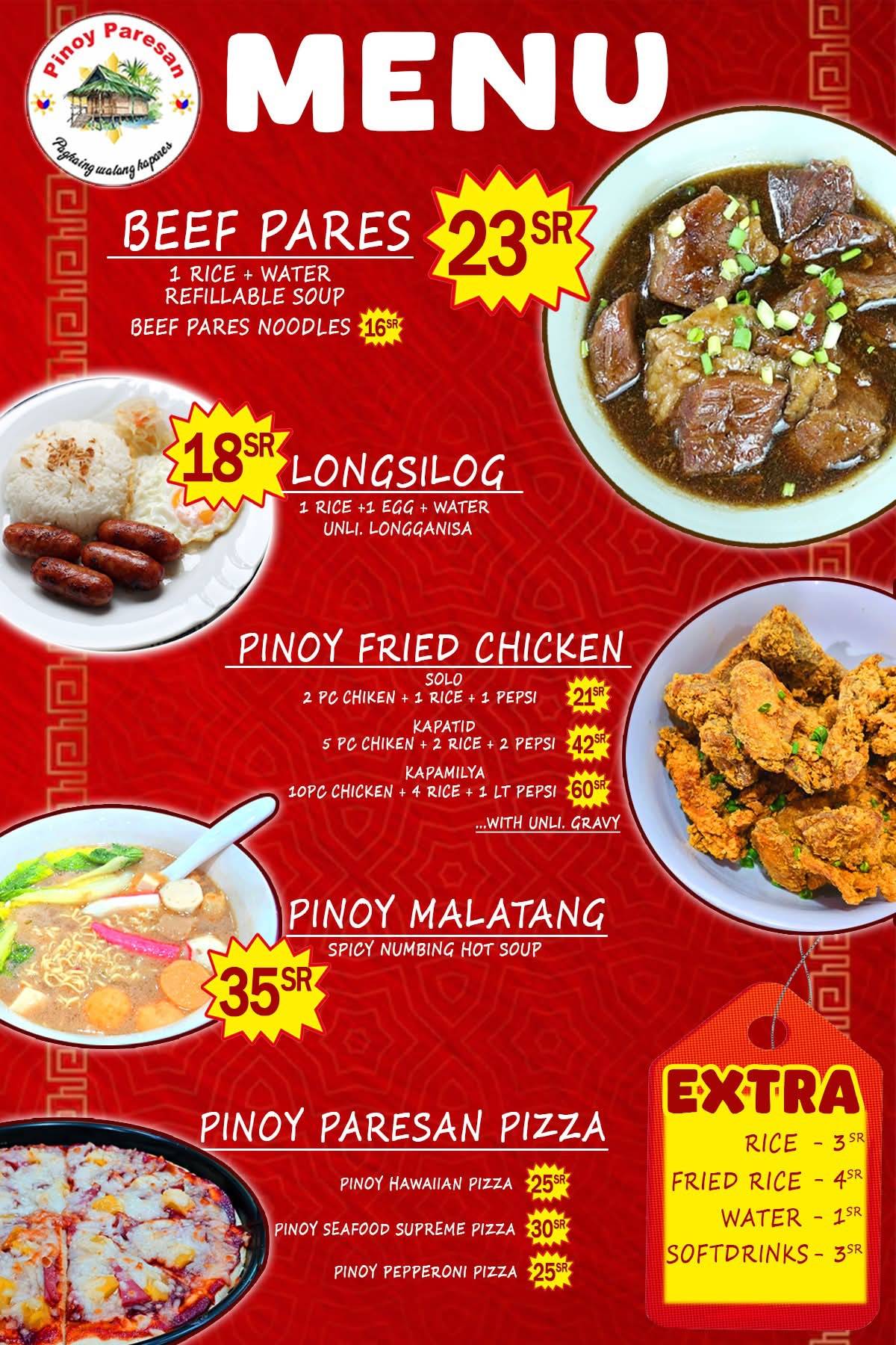 Pasalubong Pinoy Restaurant - Villagio Mall меню