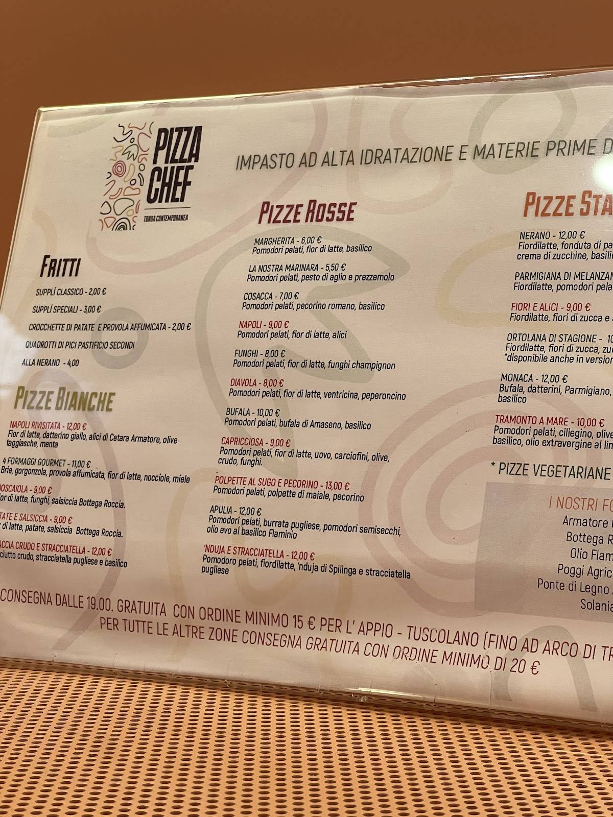 Pizza Chef Roma меню