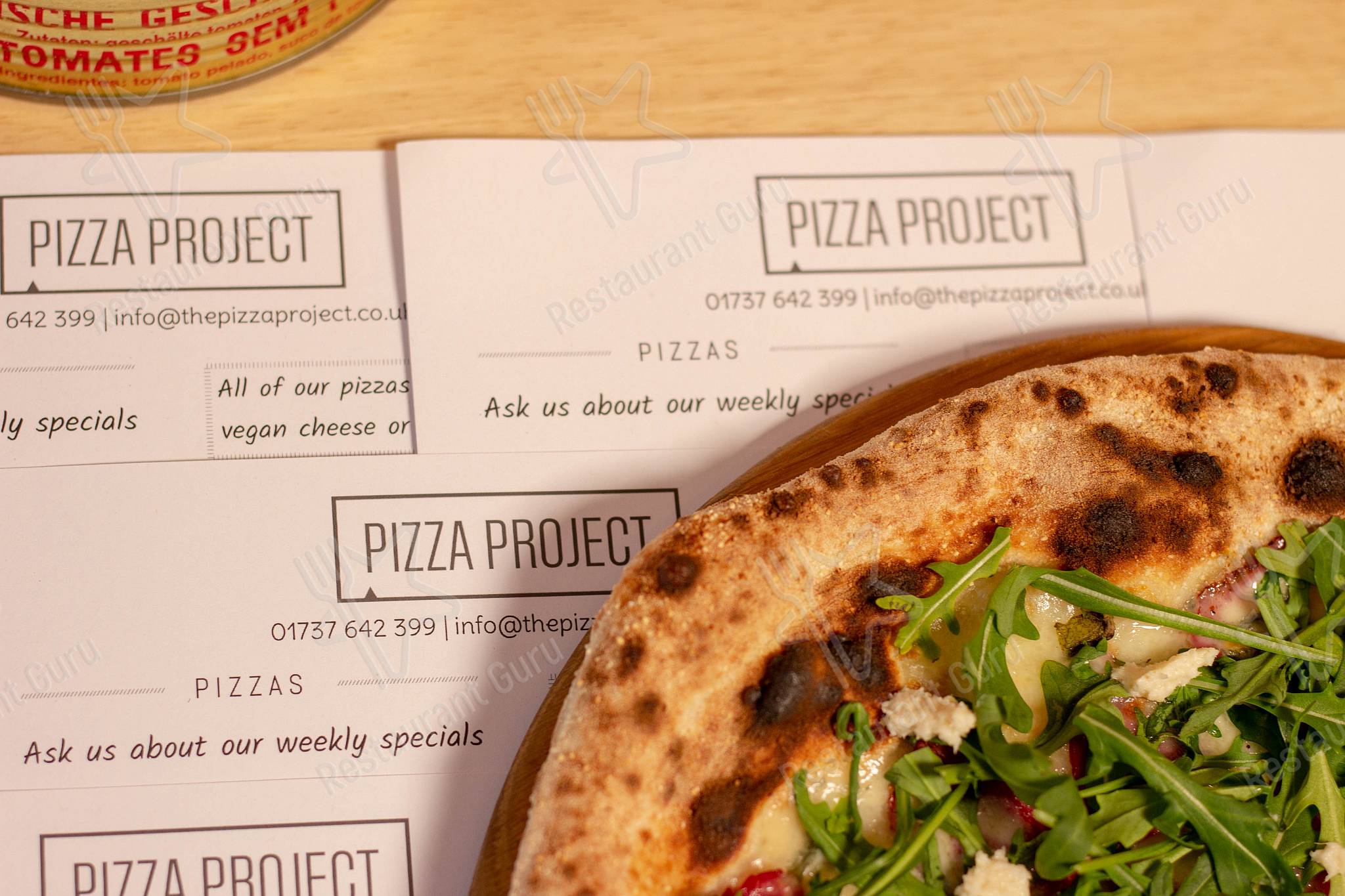 Меню Pizza Project - блюда и напитки