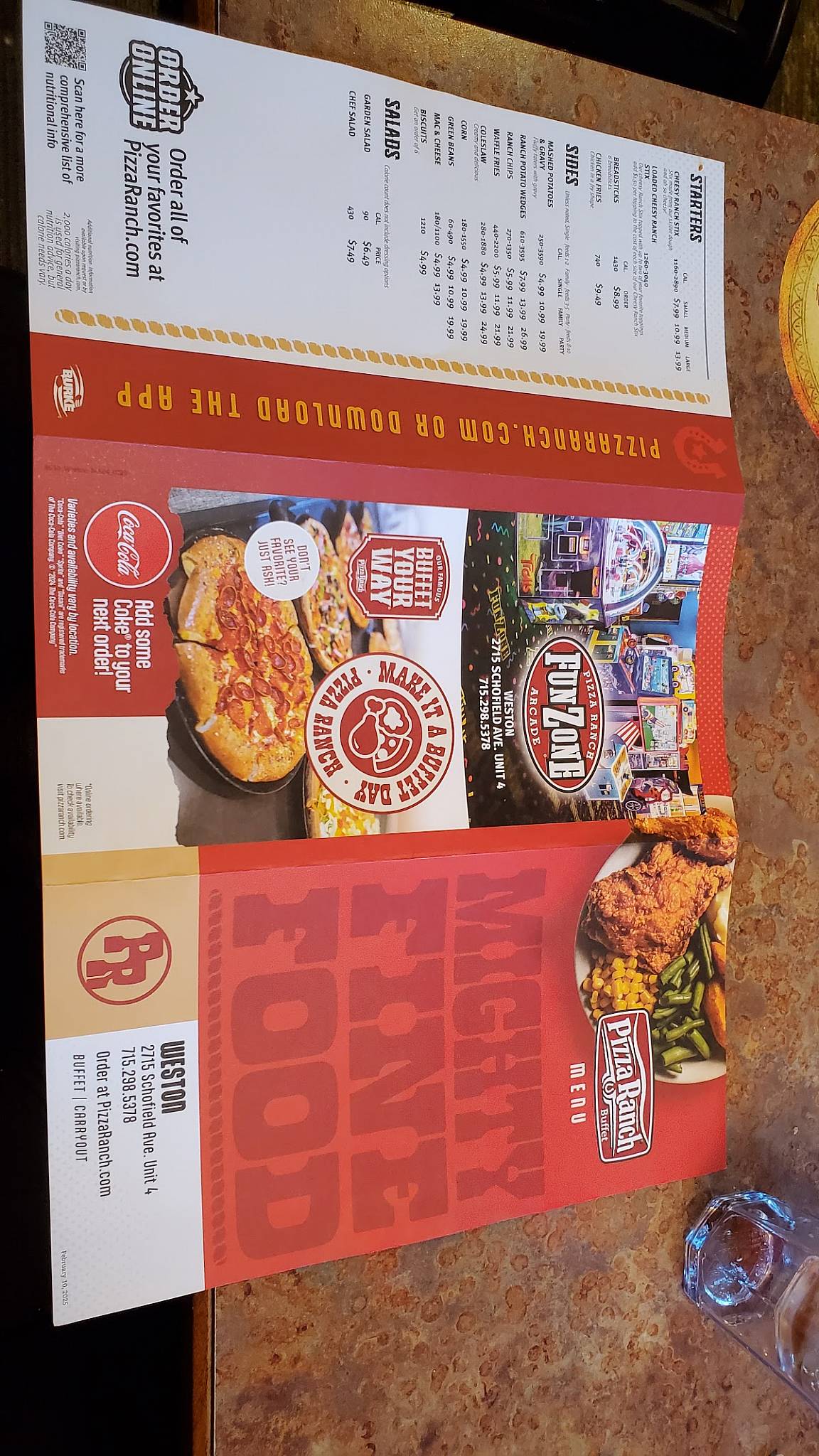 Pizza Ranch меню