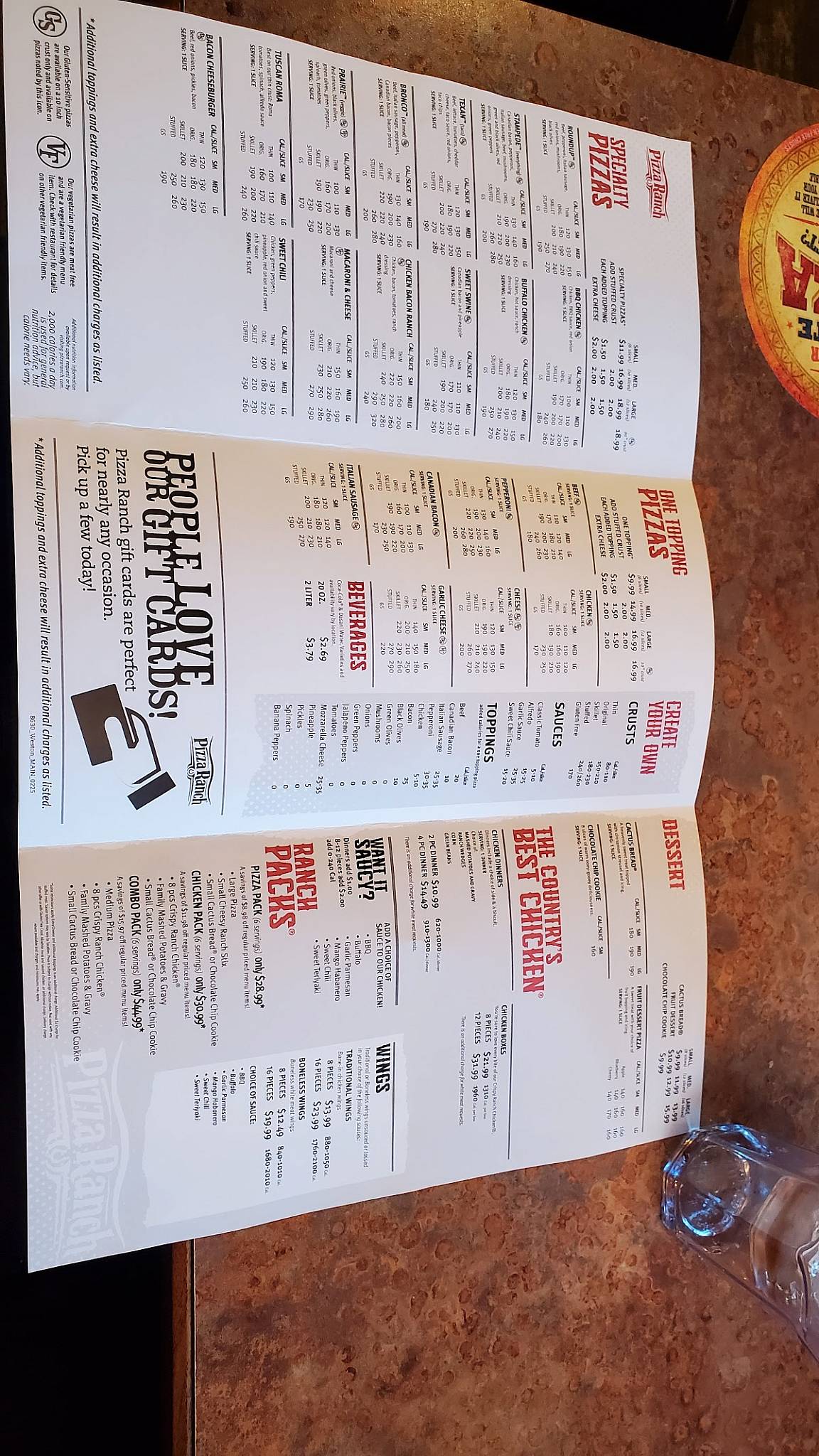 Pizza Ranch меню
