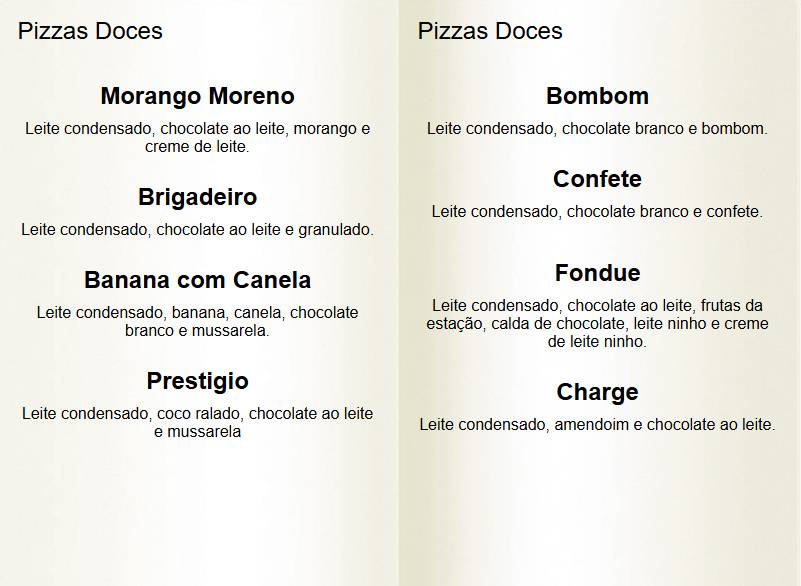 Pizzaria Pandorato Riders Bar меню
