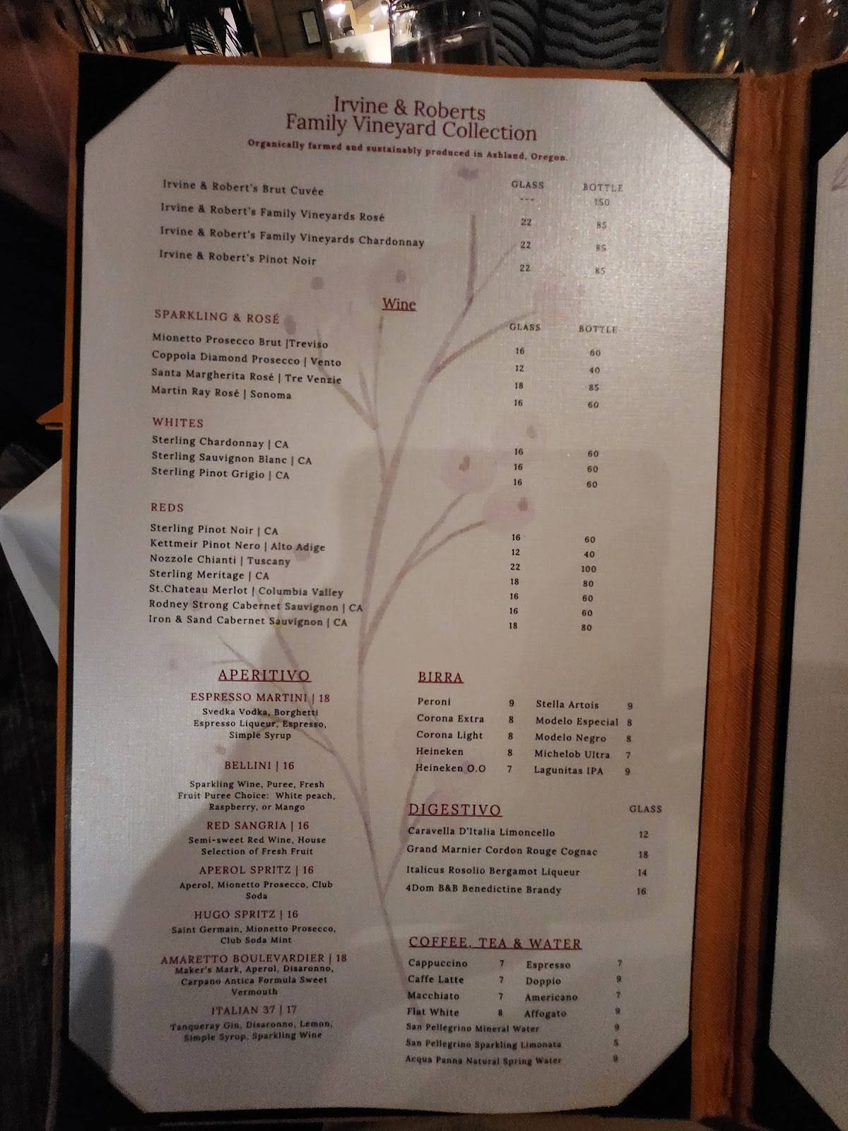 Bella Trattoria Italian Bistro меню
